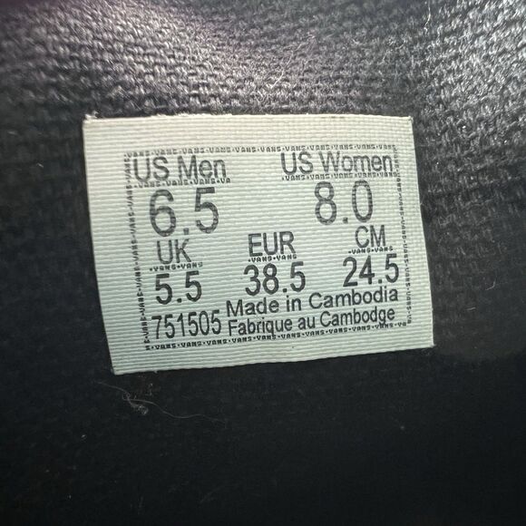 Vans Authentic Green Velvet/Velour Lace Up Skate Shoes Sneakers Women's Size 8 - Picture 8 of 8